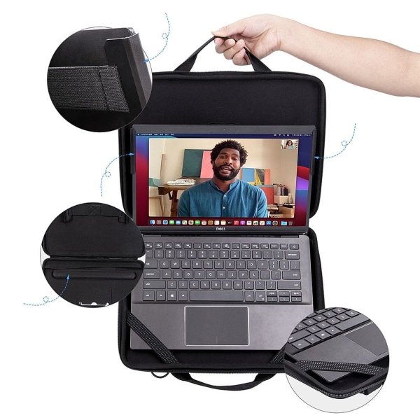 Techprotectus - Work-In Case w/Pocket-for 11-12 inch Chromebook/MacBook/Laptop - Black