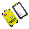 Soft Rubber Luggage Tag Embossed Yellow